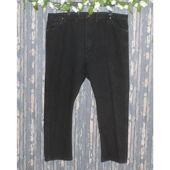 Wrangler Men's Western Black Denim Cotton Jeans Size 46 X 30 5 Pockets - Picture 1 of 6